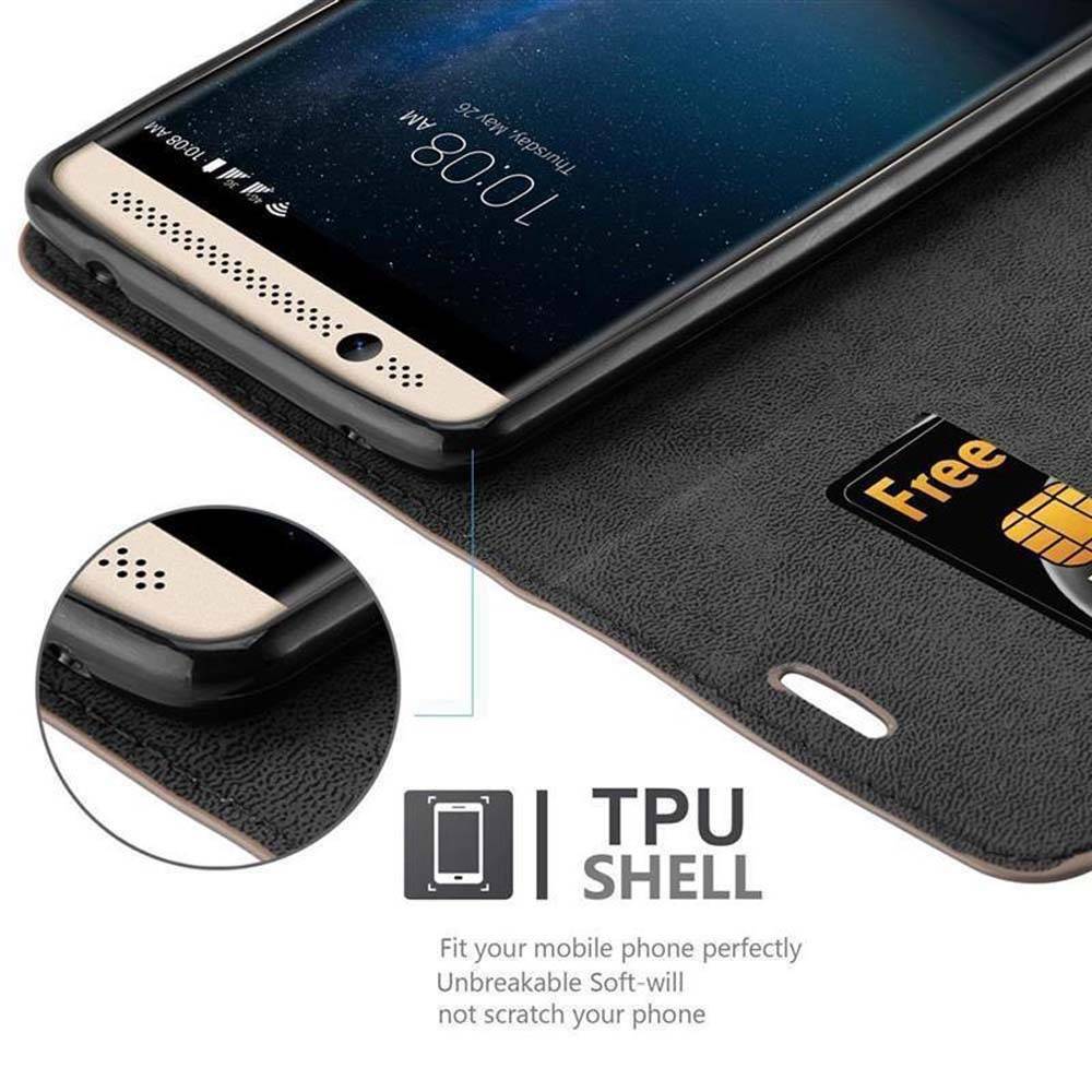 Cadorabo Hülle für ZTE Axon 7 MINI Schutz Hülle in Braun Handyhülle Etui Case Cover Magnetverschluss