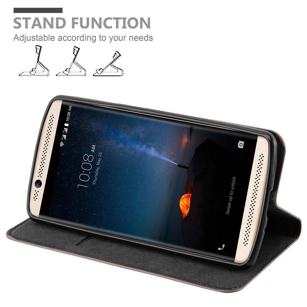 Cadorabo Hülle für ZTE Axon 7 MINI Schutz Hülle in Braun Handyhülle Etui Case Cover Magnetverschluss