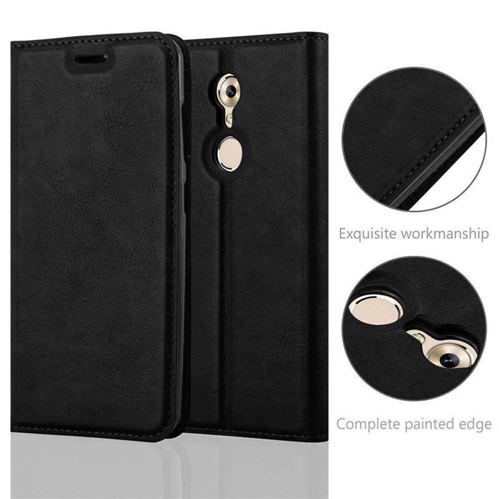 Cadorabo Hülle für ZTE Axon 7 MINI Schutz Hülle in Schwarz Handyhülle Etui Case Cover Magnetverschluss