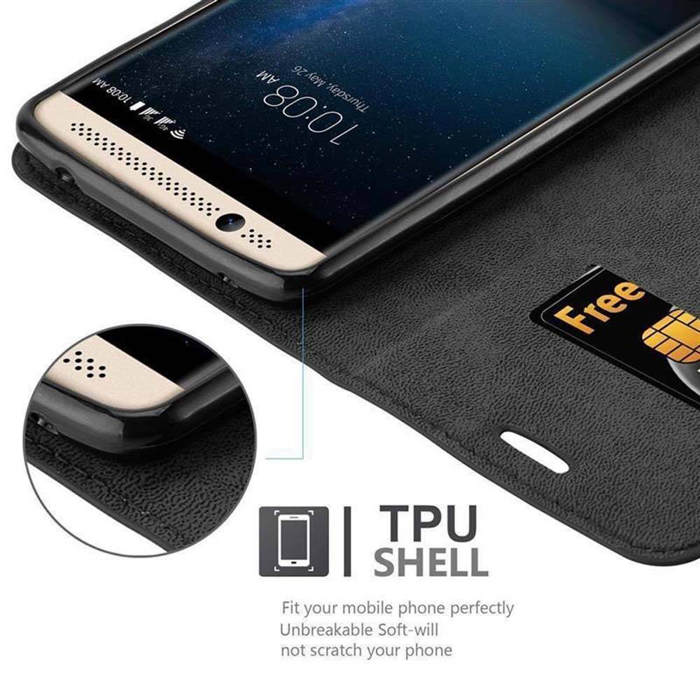 Cadorabo Hülle für ZTE Axon 7 MINI Schutz Hülle in Schwarz Handyhülle Etui Case Cover Magnetverschluss