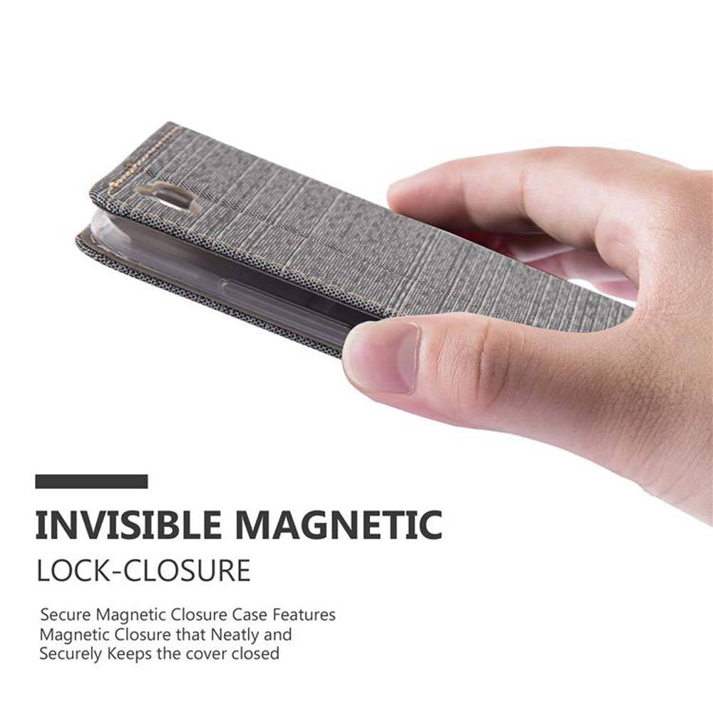 Cadorabo Hülle für ZTE Blade A612 Schutzhülle in Grau Handy Hülle Etui Book Case Cover