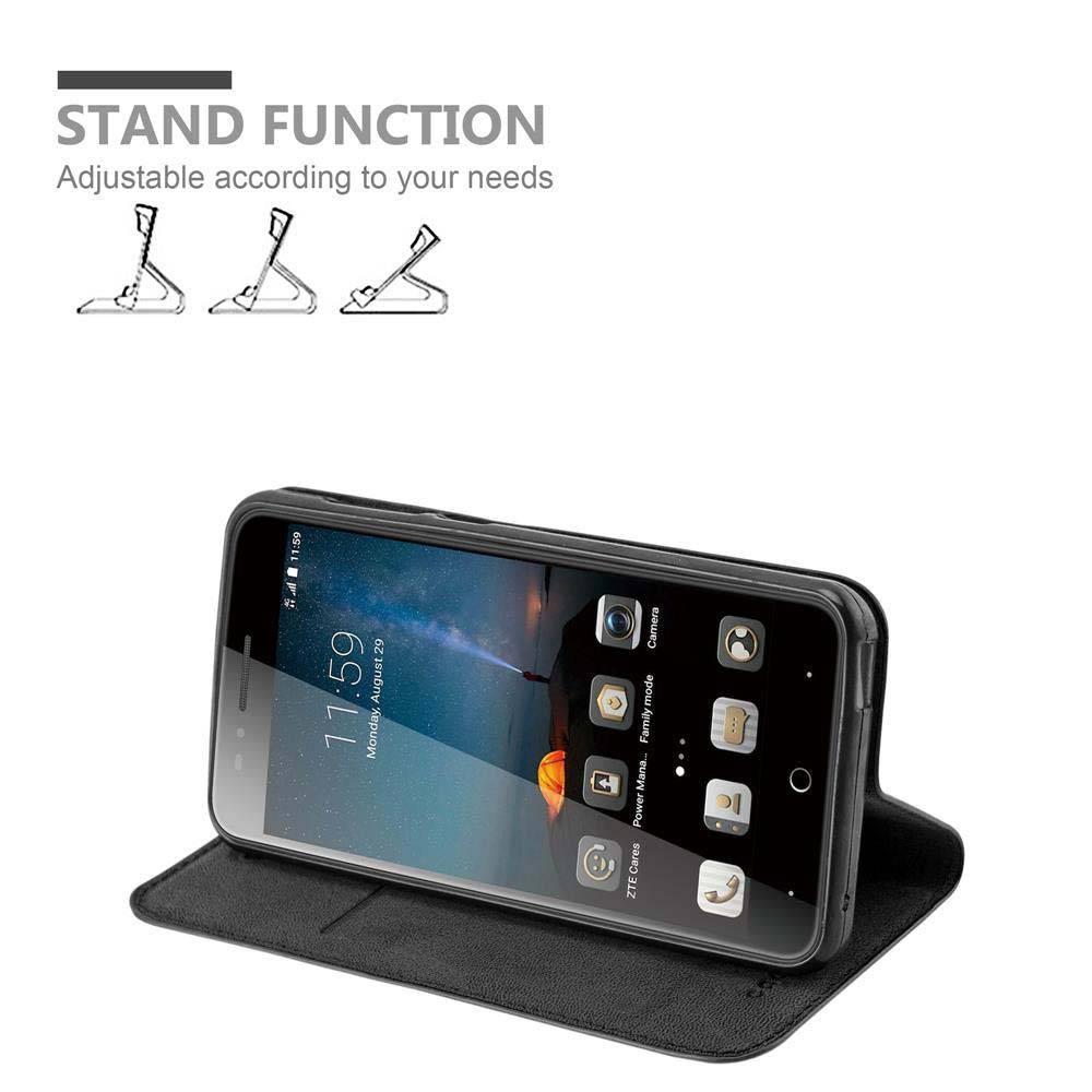 Cadorabo Hülle für ZTE Blade A612 Schutz Hülle in Schwarz Handyhülle Etui Case Cover Magnetverschluss