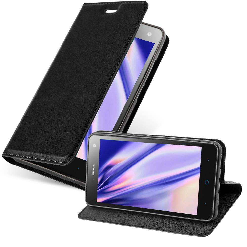 Cadorabo Hülle für ZTE Blade L3 Schutz Hülle in Schwarz Handyhülle Etui Case Cover Magnetverschluss