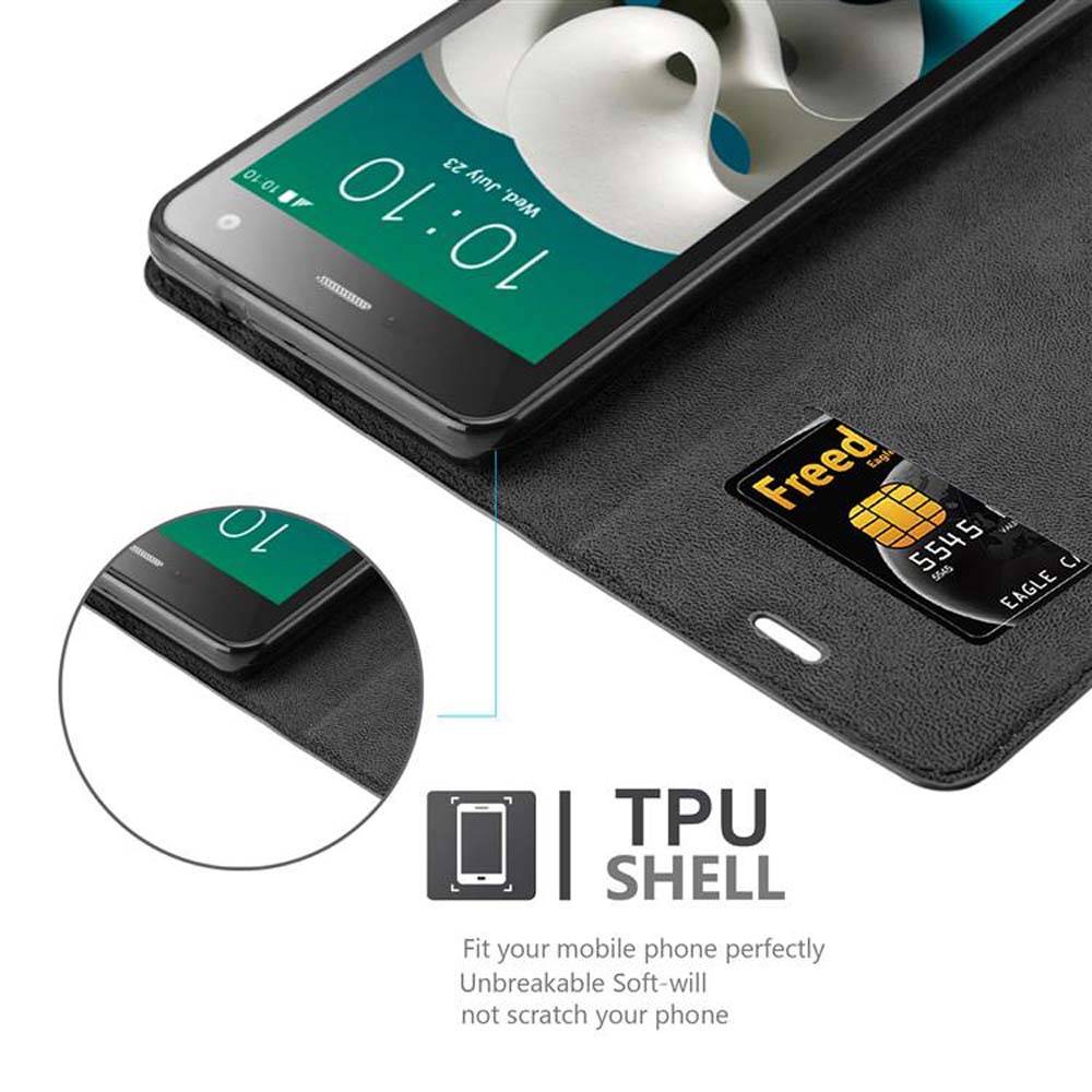 Cadorabo Hülle für ZTE Blade L3 Schutz Hülle in Schwarz Handyhülle Etui Case Cover Magnetverschluss