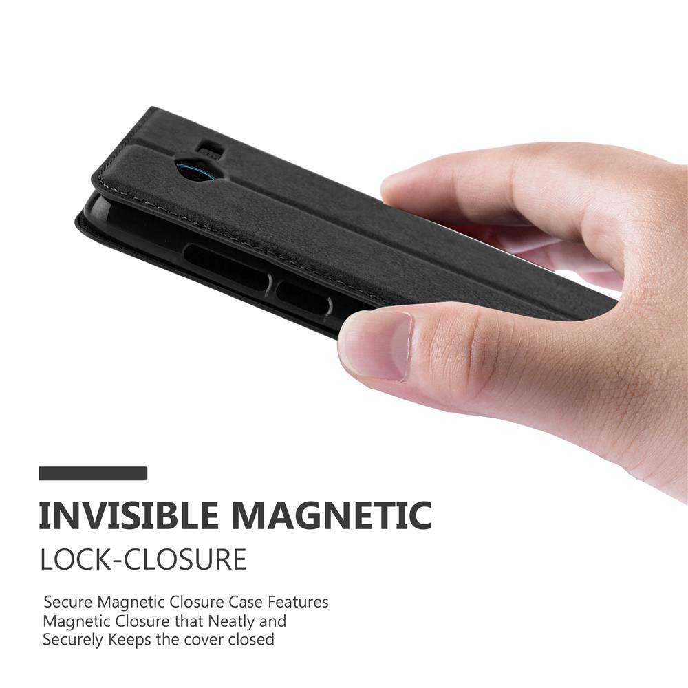 Cadorabo Hülle für ZTE Blade L3 Schutz Hülle in Schwarz Handyhülle Etui Case Cover Magnetverschluss
