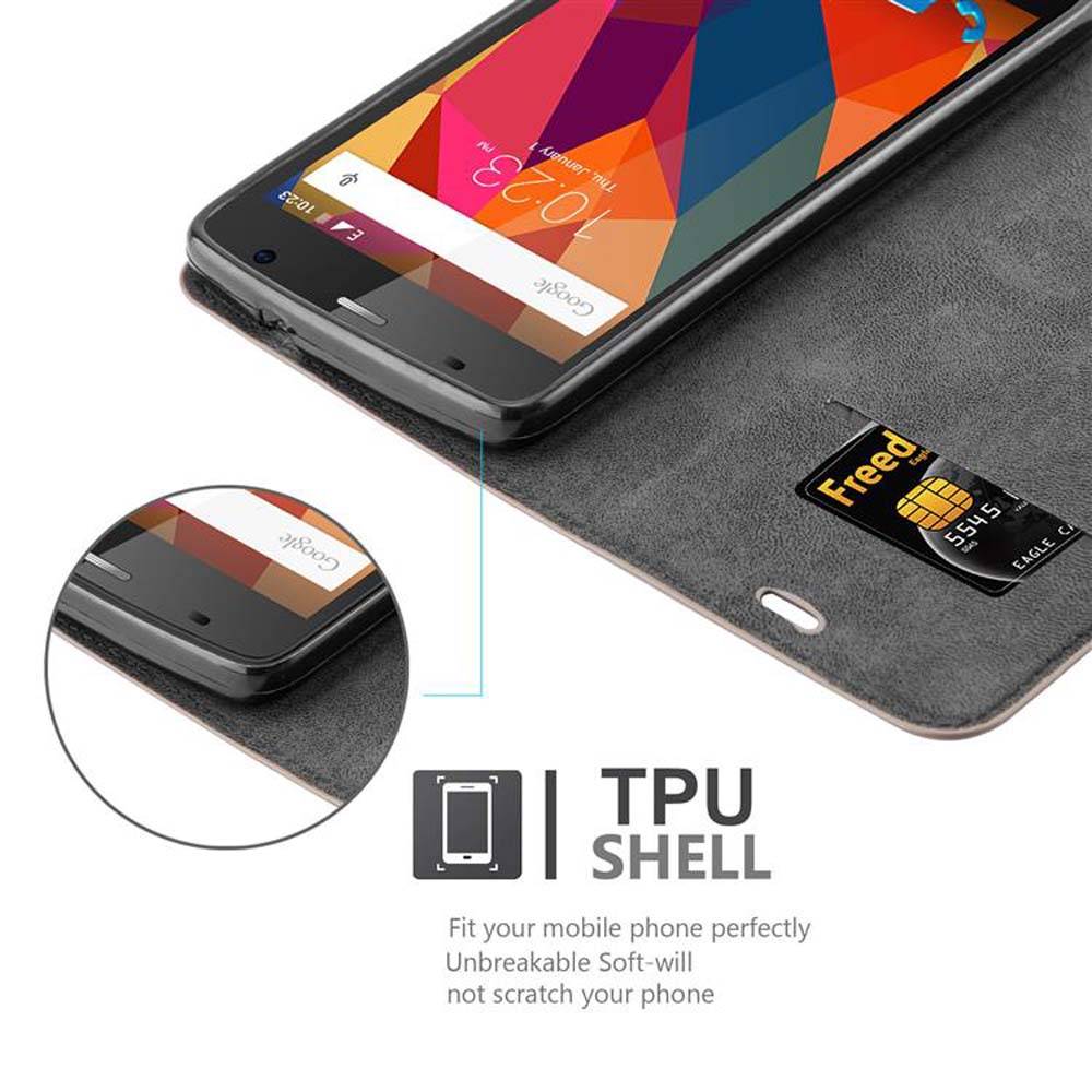 Cadorabo Hülle für ZTE Blade L5 Schutz Hülle in Braun Handyhülle Etui Case Cover Magnetverschluss