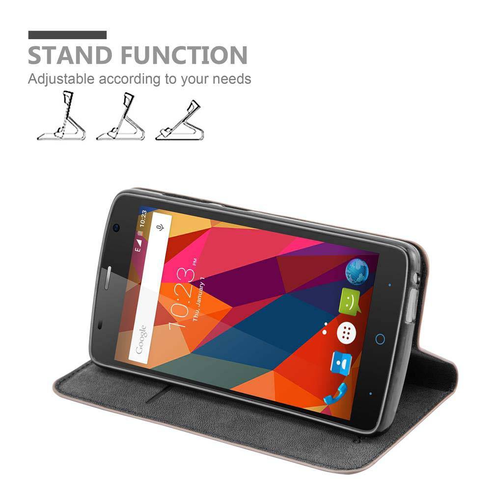 Cadorabo Hülle für ZTE Blade L5 Schutz Hülle in Braun Handyhülle Etui Case Cover Magnetverschluss