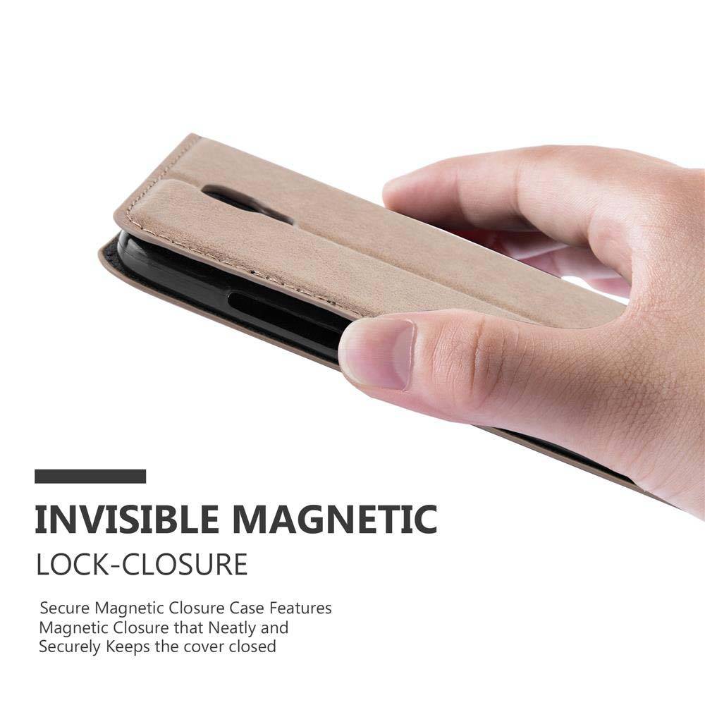Cadorabo Hülle für ZTE Blade L5 Schutz Hülle in Braun Handyhülle Etui Case Cover Magnetverschluss