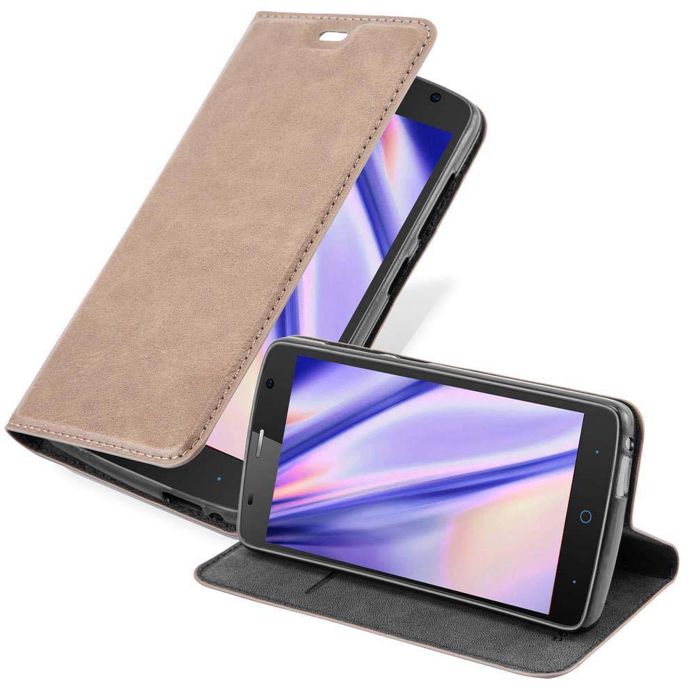Cadorabo Hülle für ZTE Blade L5 PLUS Schutz Hülle in Braun Handyhülle Etui Case Cover Magnetverschluss