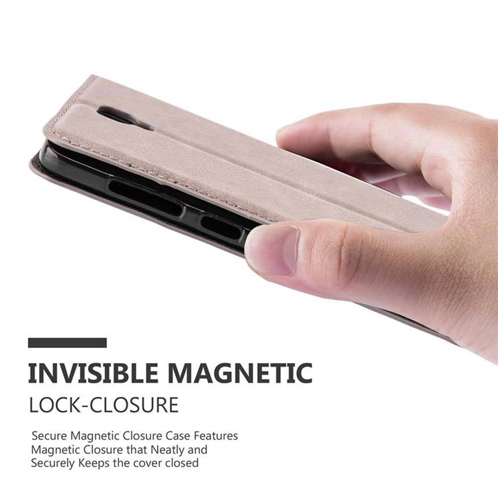 Cadorabo Hülle für ZTE Blade L5 PLUS Schutz Hülle in Braun Handyhülle Etui Case Cover Magnetverschluss