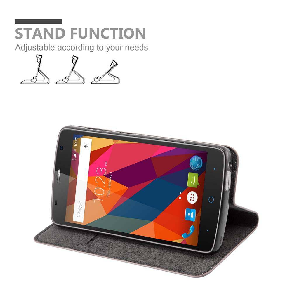 Cadorabo Hülle für ZTE Blade L5 PLUS Schutz Hülle in Braun Handyhülle Etui Case Cover Magnetverschluss