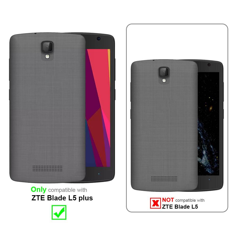 Cadorabo Hülle für ZTE Blade L5 PLUS Schutz Hülle in Braun Handyhülle Etui Case Cover Magnetverschluss