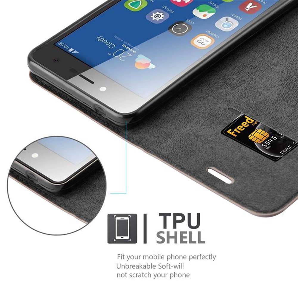 Cadorabo Hülle für ZTE Blade L7 Schutz Hülle in Braun Handyhülle Etui Case Cover Magnetverschluss