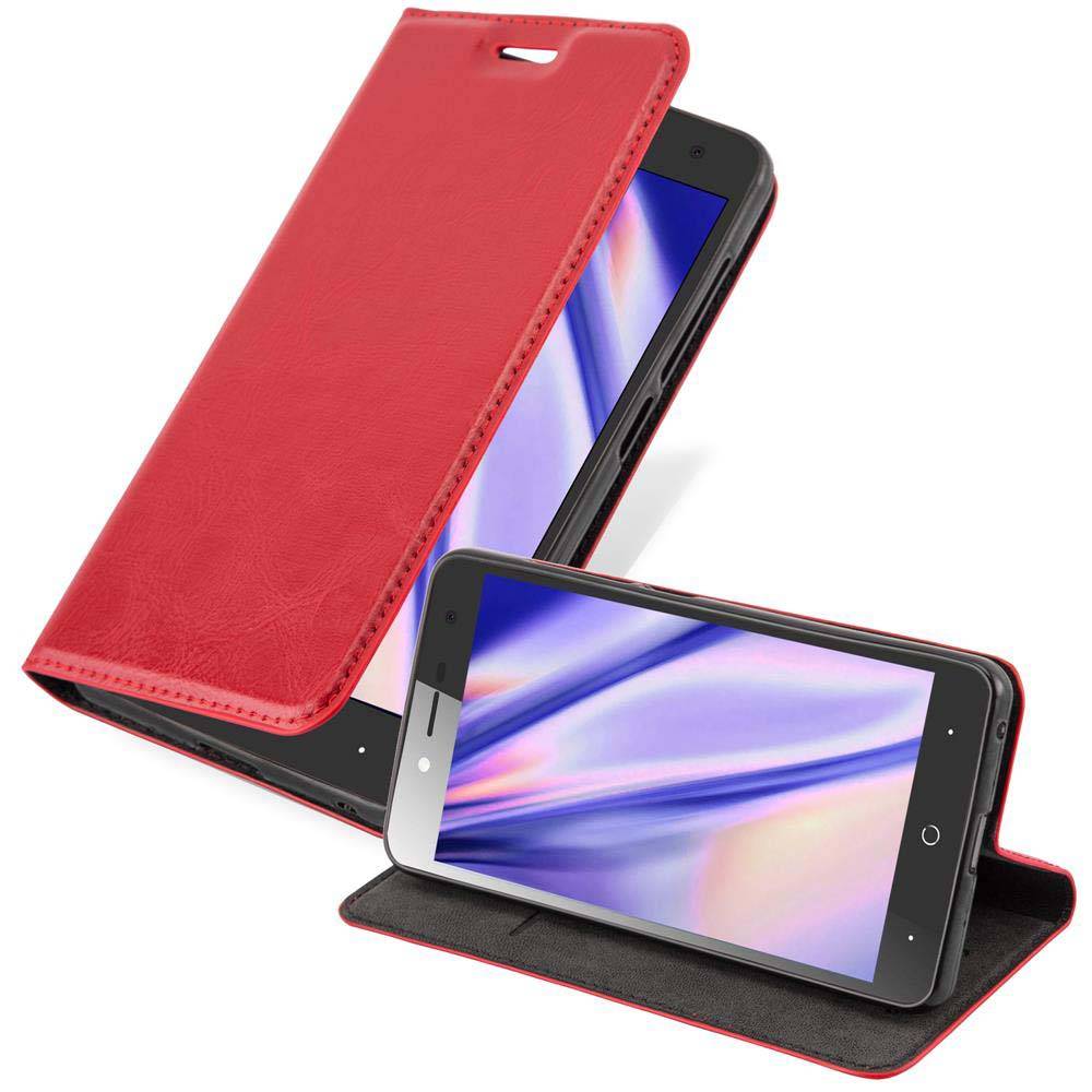 Cadorabo Hülle für ZTE Blade L7 Schutz Hülle in Rot Handyhülle Etui Case Cover Magnetverschluss