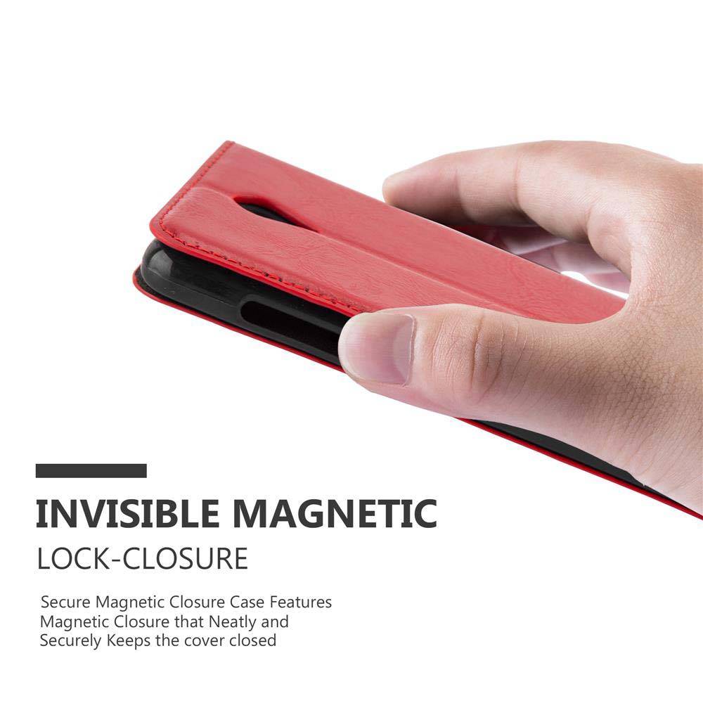 Cadorabo Hülle für ZTE Blade L7 Schutz Hülle in Rot Handyhülle Etui Case Cover Magnetverschluss