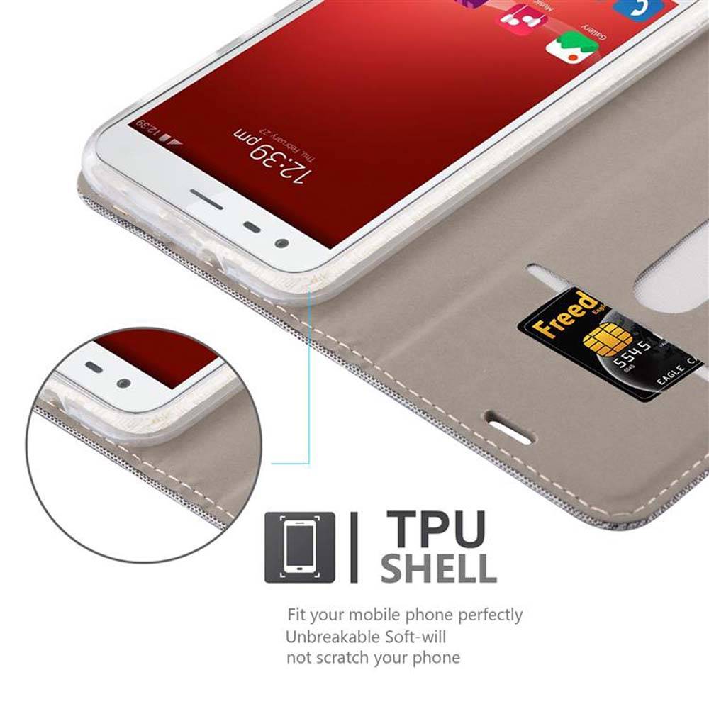 Cadorabo Hülle für ZTE Blade S6 Schutzhülle in Grau Handy Hülle Etui Book Case Cover