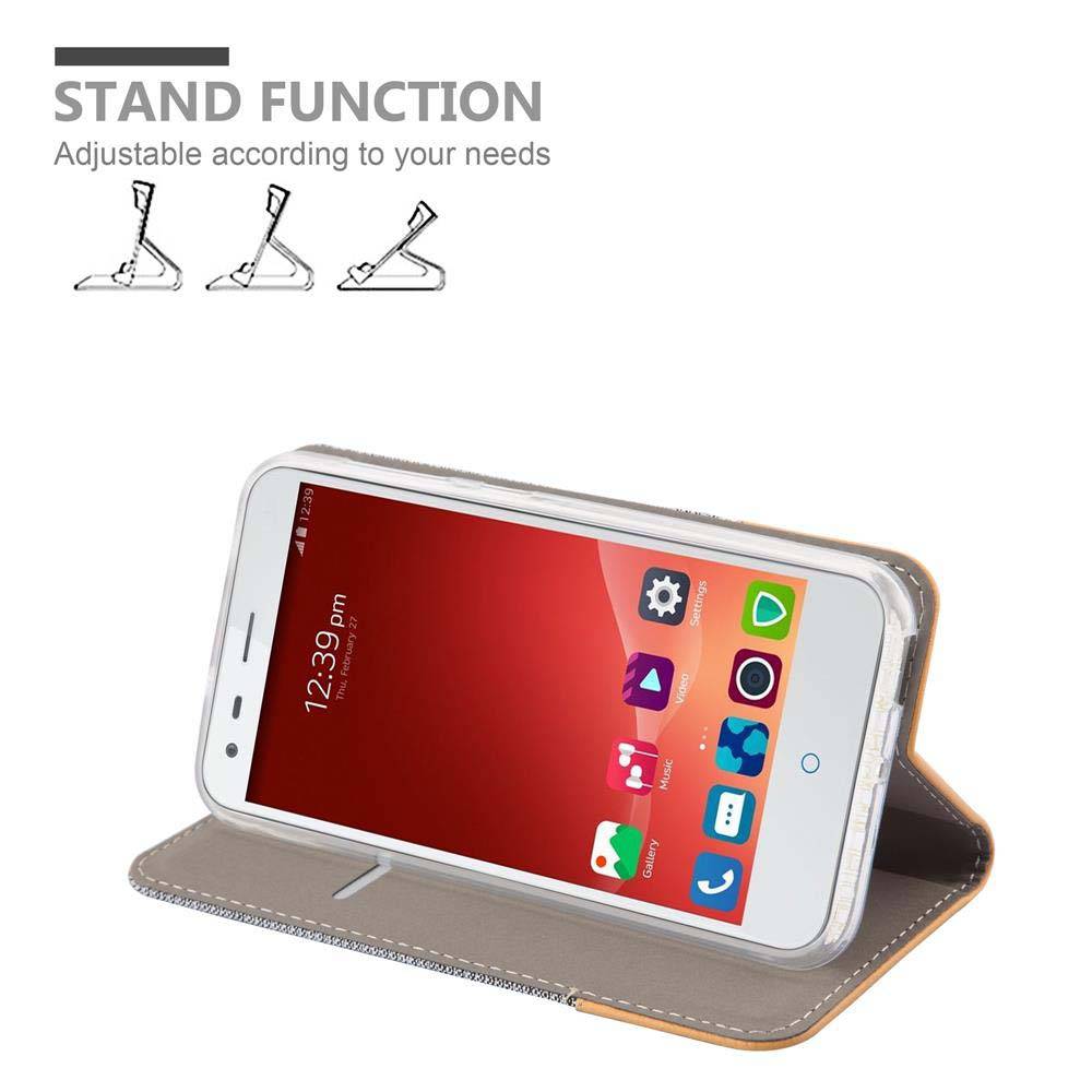 Cadorabo Hülle für ZTE Blade S6 Schutzhülle in Grau Handy Hülle Etui Book Case Cover