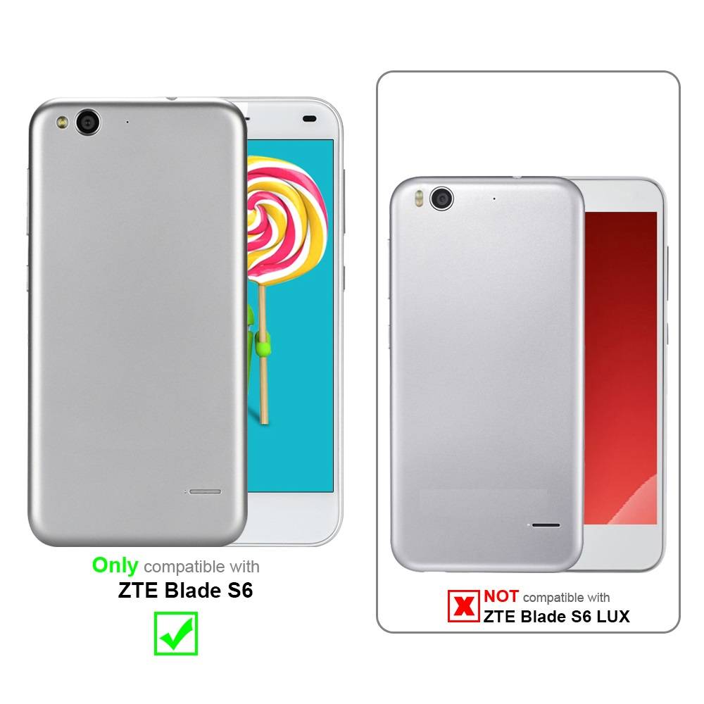 Cadorabo Hülle für ZTE Blade S6 Schutz Hülle in Braun Handyhülle Etui Case Cover Magnetverschluss