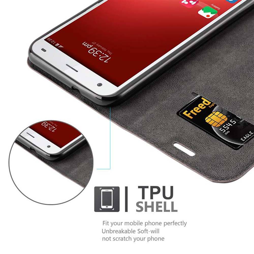 Cadorabo Hülle für ZTE Blade S6 Schutz Hülle in Braun Handyhülle Etui Case Cover Magnetverschluss