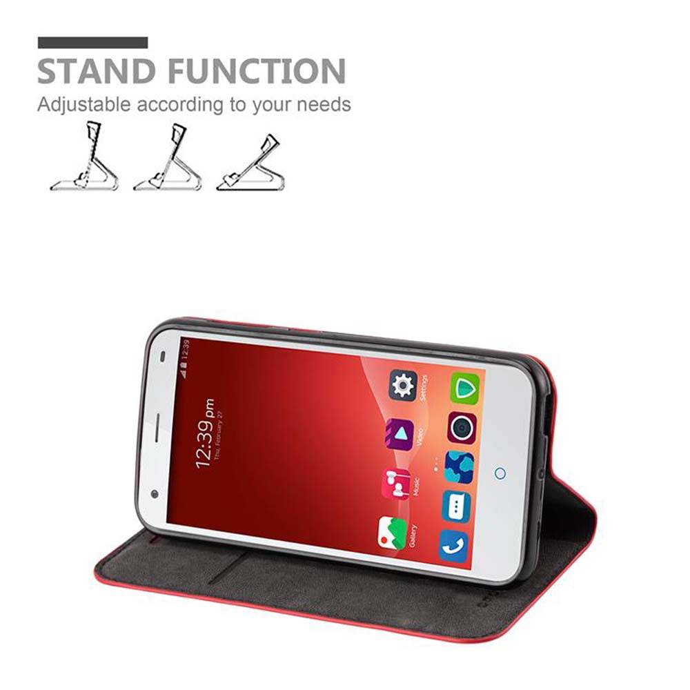Cadorabo Hülle für ZTE Blade S6 Schutz Hülle in Rot Handyhülle Etui Case Cover Magnetverschluss