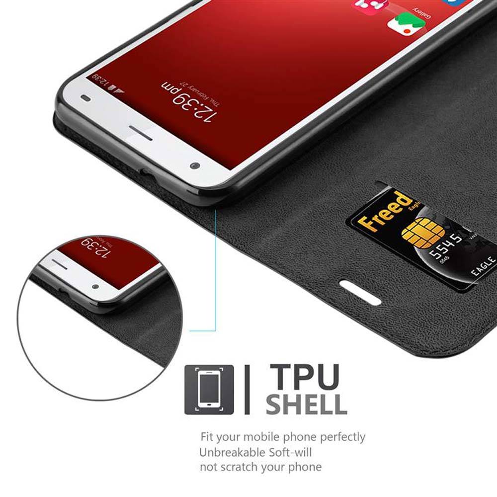 Cadorabo Hülle für ZTE Blade S6 Schutz Hülle in Schwarz Handyhülle Etui Case Cover Magnetverschluss