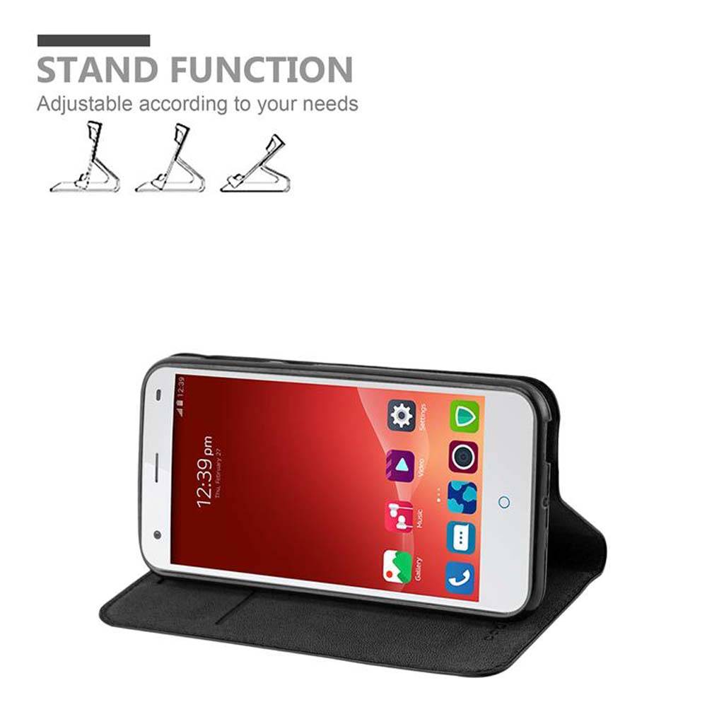 Cadorabo Hülle für ZTE Blade S6 Schutz Hülle in Schwarz Handyhülle Etui Case Cover Magnetverschluss
