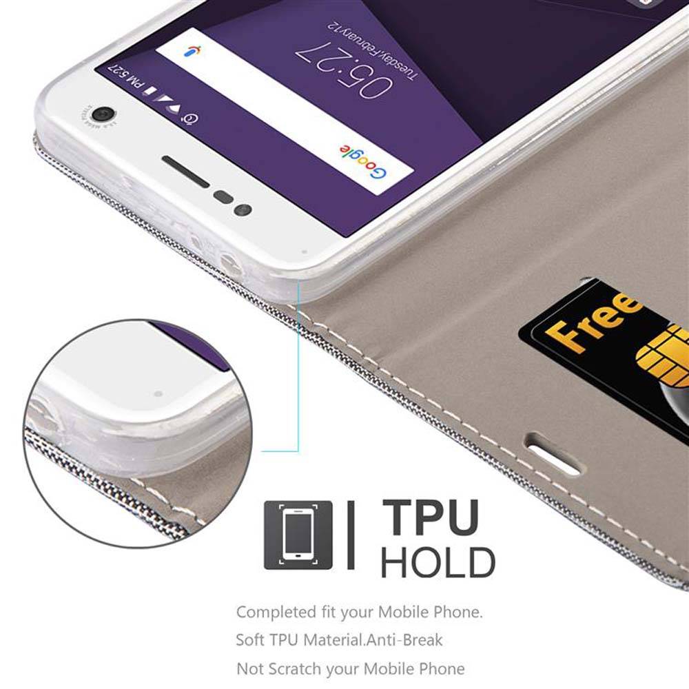 Cadorabo Hülle für ZTE Blade V8 Schutzhülle in Grau Handy Hülle Etui Book Case Cover