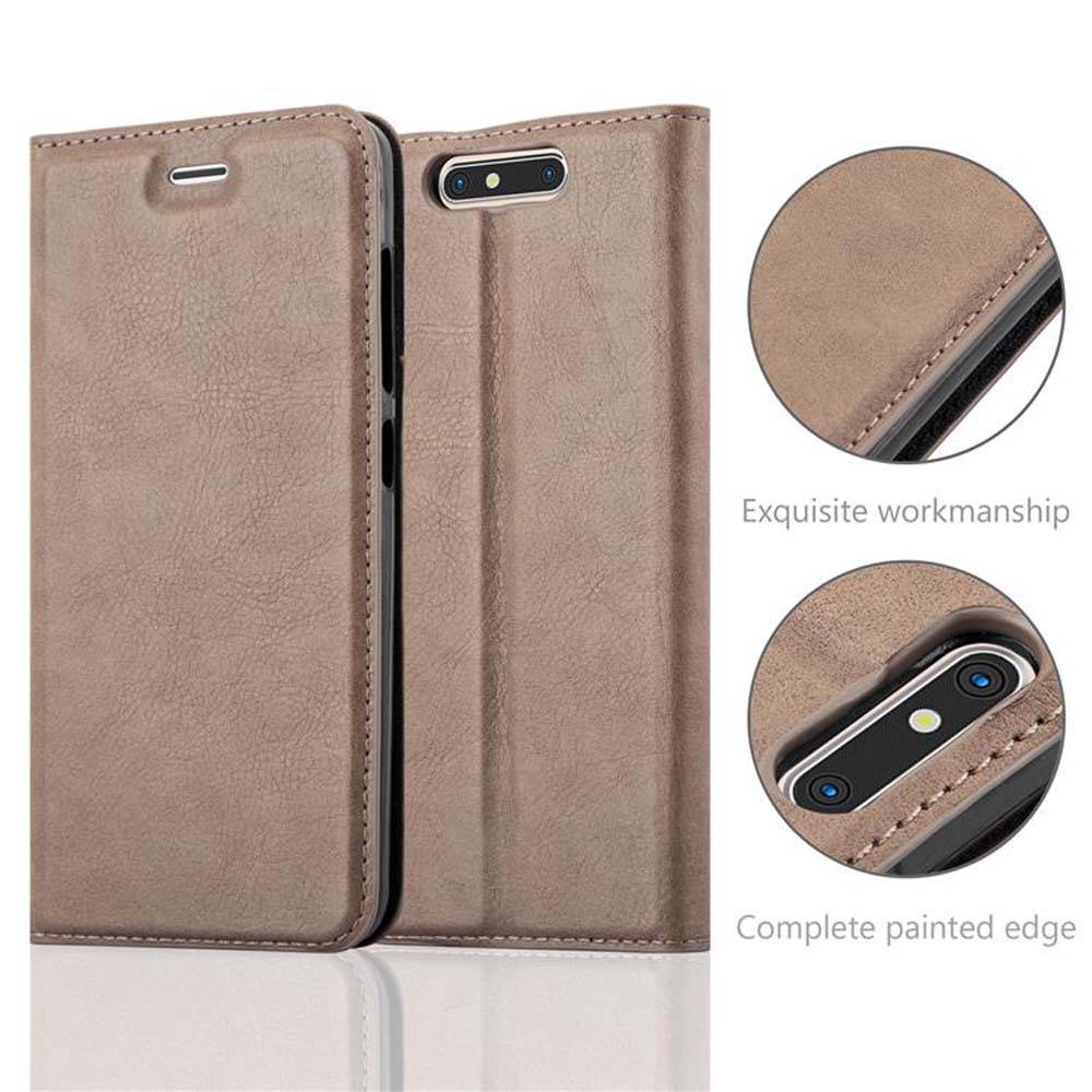 Cadorabo Hülle für ZTE Blade V8 Schutz Hülle in Braun Handyhülle Etui Case Cover Magnetverschluss
