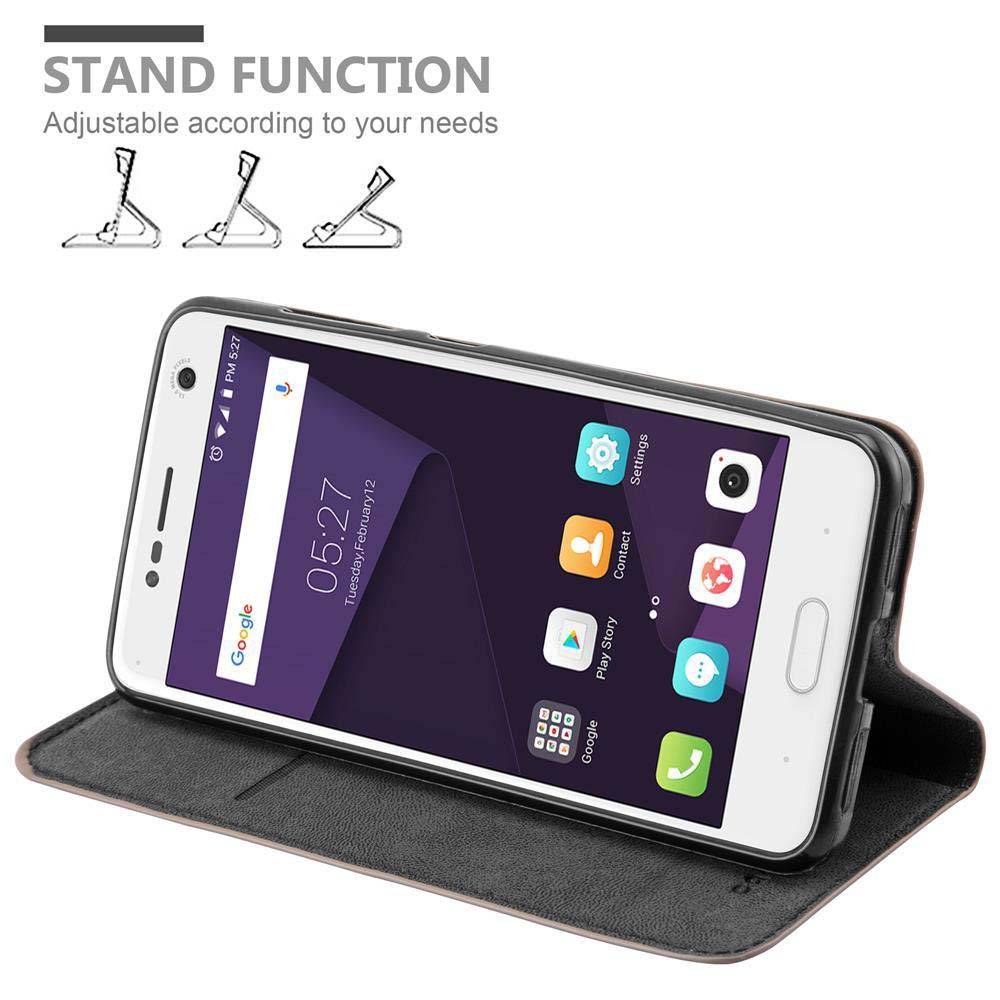 Cadorabo Hülle für ZTE Blade V8 Schutz Hülle in Braun Handyhülle Etui Case Cover Magnetverschluss