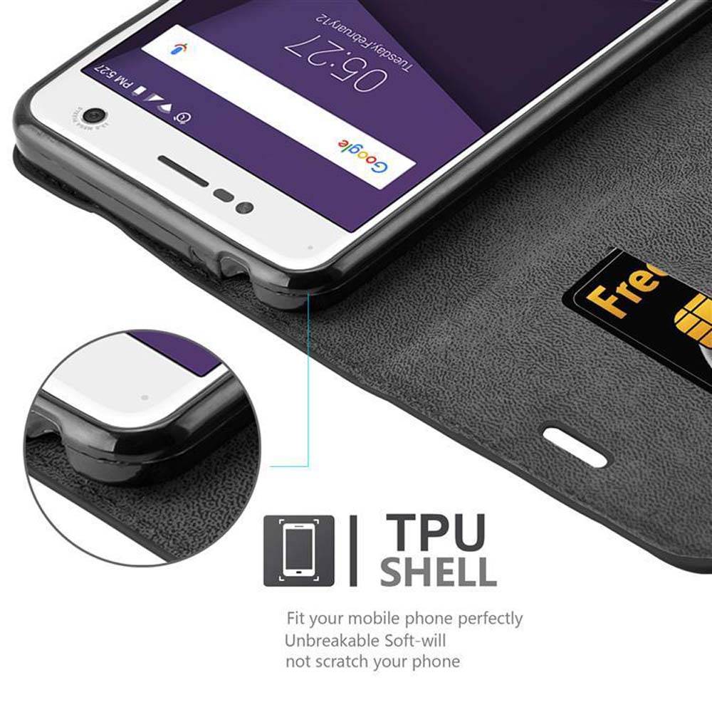 Cadorabo Hülle für ZTE Blade V8 Schutz Hülle in Schwarz Handyhülle Etui Case Cover Magnetverschluss