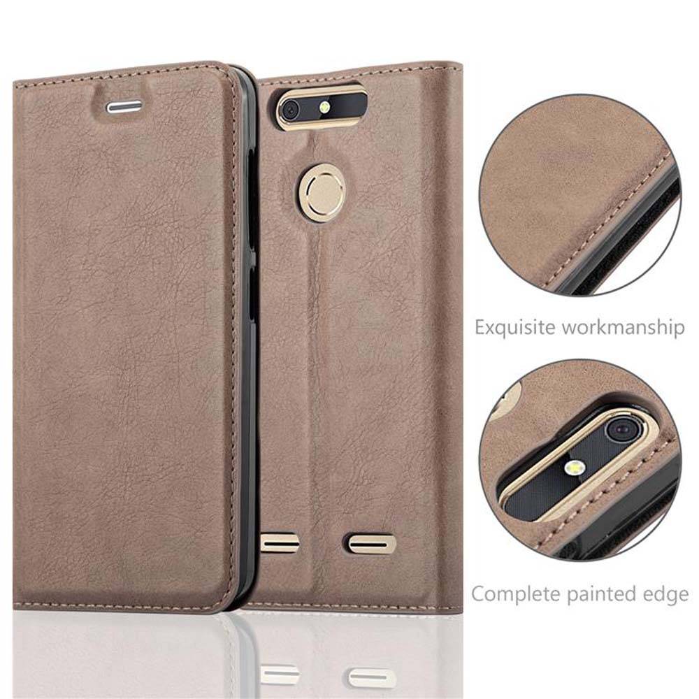 Cadorabo Hülle für ZTE Blade V8 MINI Schutz Hülle in Braun Handyhülle Etui Case Cover Magnetverschluss