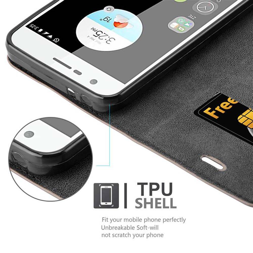 Cadorabo Hülle für ZTE Blade V8 MINI Schutz Hülle in Braun Handyhülle Etui Case Cover Magnetverschluss