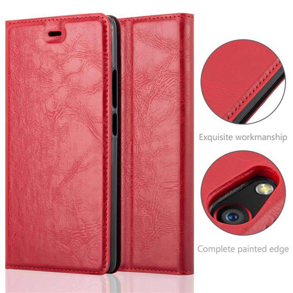 Cadorabo Hülle für ZTE Nubia Z9 MAX Schutz Hülle in Rot Handyhülle Etui Case Cover Magnetverschluss