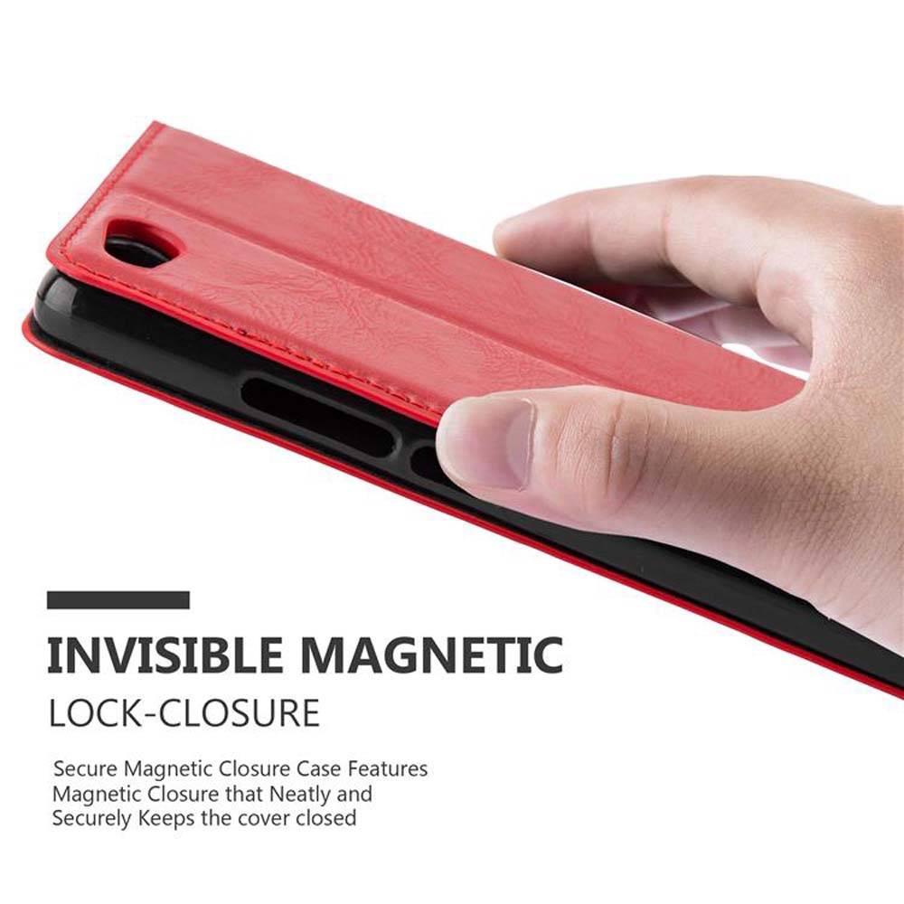 Cadorabo Hülle für ZTE Nubia Z9 MAX Schutz Hülle in Rot Handyhülle Etui Case Cover Magnetverschluss