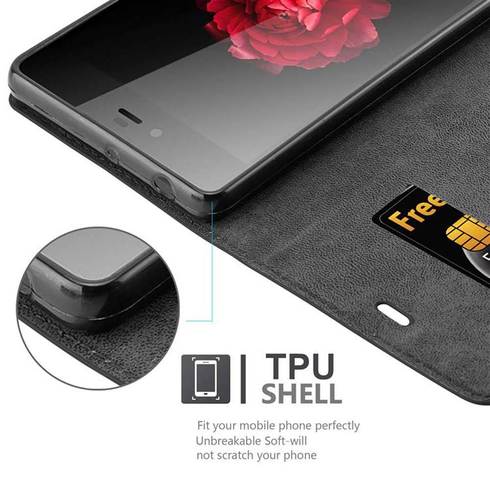 Cadorabo Hülle für ZTE Nubia Z9 MAX Schutz Hülle in Schwarz Handyhülle Etui Case Cover Magnetverschluss