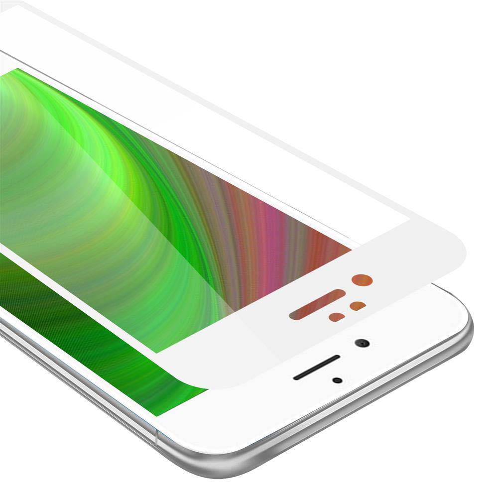 Cadorabo Panzerfolie für Apple iPhone 6 / iPhone 6S Schutzfolie in Weiß Vollbild Folie Tempered Display Schutzglas