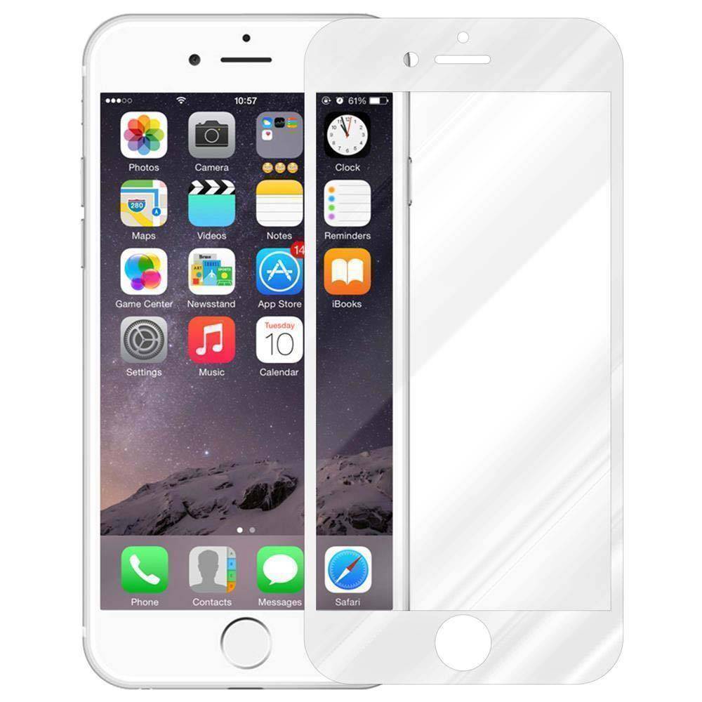 Cadorabo Panzerfolie für Apple iPhone 6 / iPhone 6S Schutzfolie in Weiß Vollbild Folie Tempered Display Schutzglas