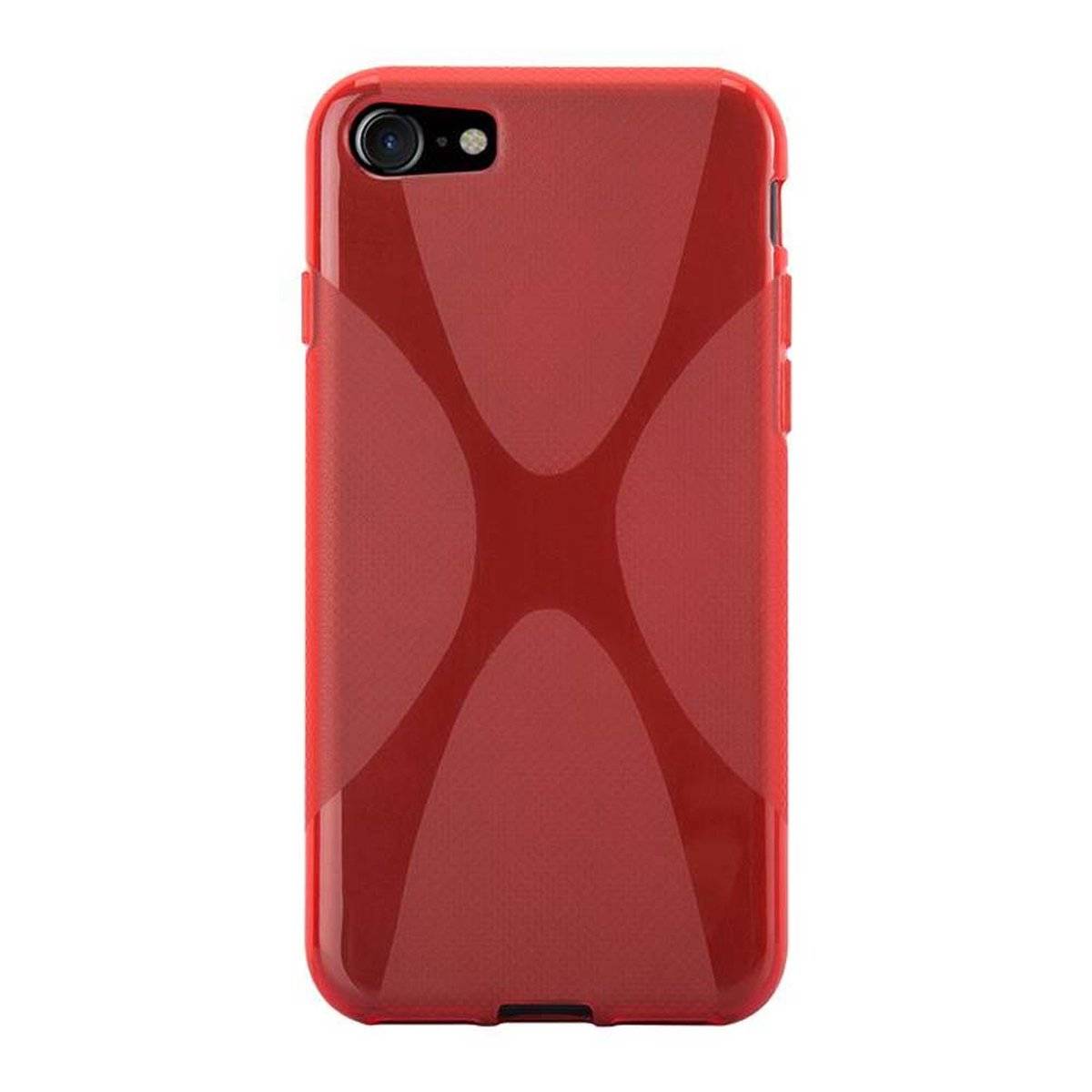 Flexible TPU Silikon Handy Schutzhülle - Hülle - ultra slim, inferno rot, für Apple iPhone 7 / 7S / 8 / SE 2020