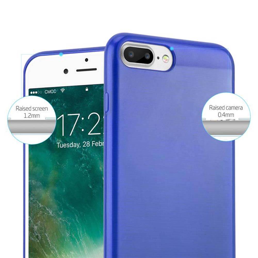 Cadorabo Hülle für Apple iPhone 7 PLUS / 7S PLUS / 8 PLUS Schutz Hülle in Blau Schutzhülle TPU Silikon Etui Case Cover