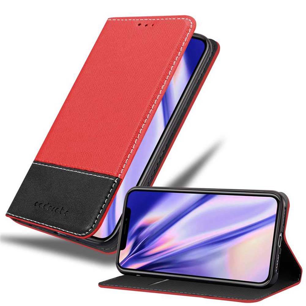Cadorabo Hülle für Apple iPhone X / XS Schutzhülle in Rot SHandyhülle Book Case Etui Kunstleder