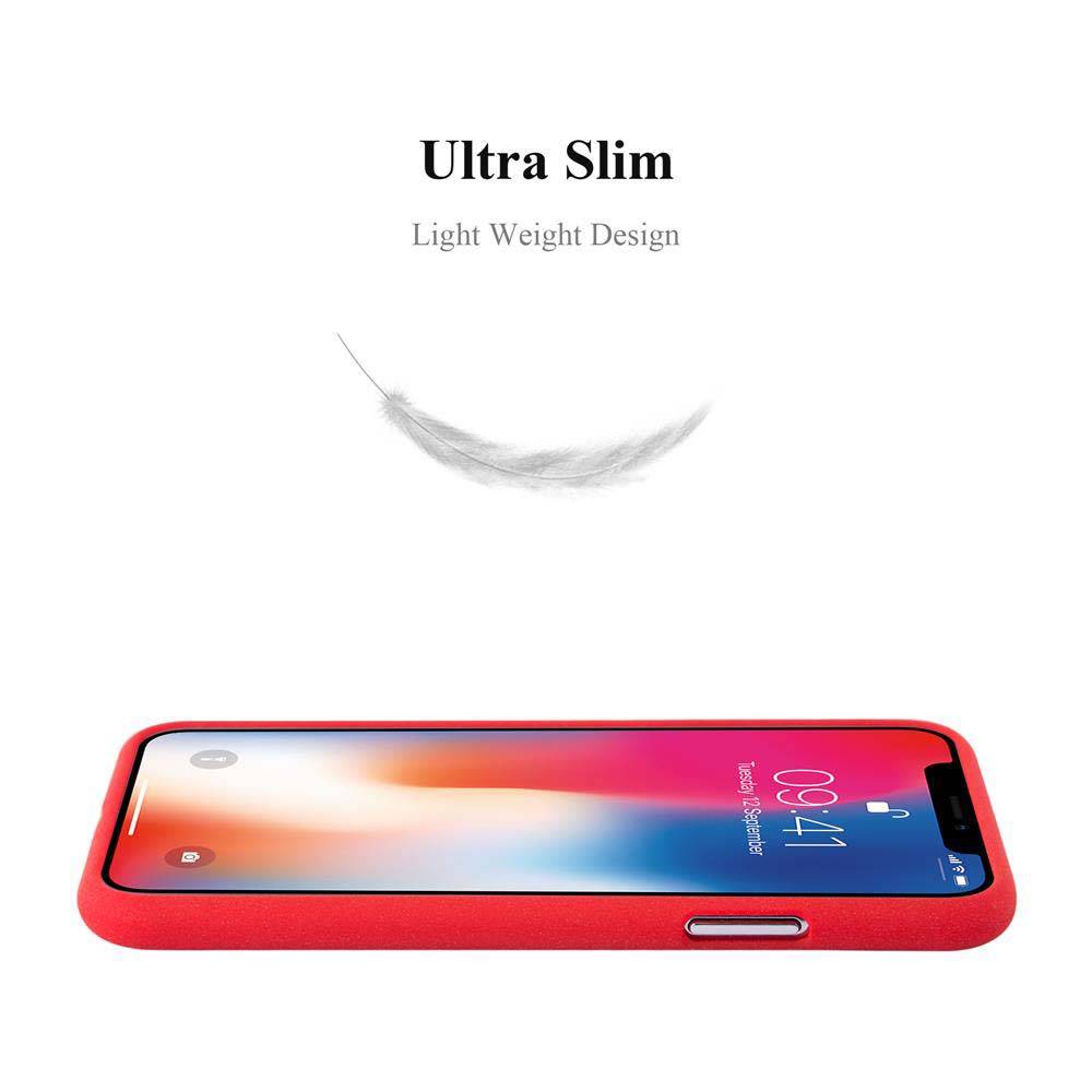 Cadorabo Schutzhülle für Apple iPhone X / XS Hülle in Rot Handyhülle TPU Etui Cover Case