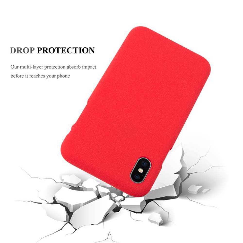 Cadorabo Schutzhülle für Apple iPhone X / XS Hülle in Rot Handyhülle TPU Etui Cover Case