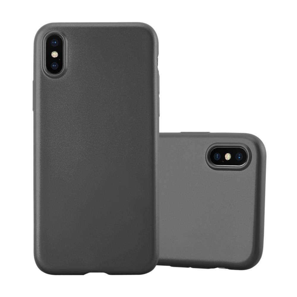 Cadorabo Schutzhülle für Apple iPhone X / XS Hülle in Grau Handyhülle TPU Silikon Etui Cover Case