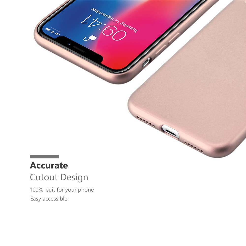 Cadorabo Schutzhülle für Apple iPhone X / XS Hülle in Rosa Handyhülle TPU Silikon Etui Cover Case