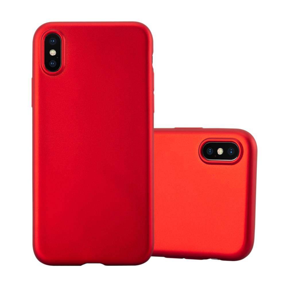Cadorabo Schutzhülle für Apple iPhone X / XS Hülle in Rot Handyhülle TPU Silikon Etui Cover Case