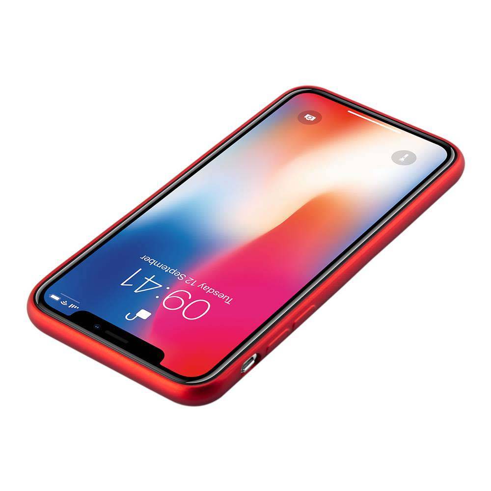 Cadorabo Schutzhülle für Apple iPhone X / XS Hülle in Rot Handyhülle TPU Silikon Etui Cover Case