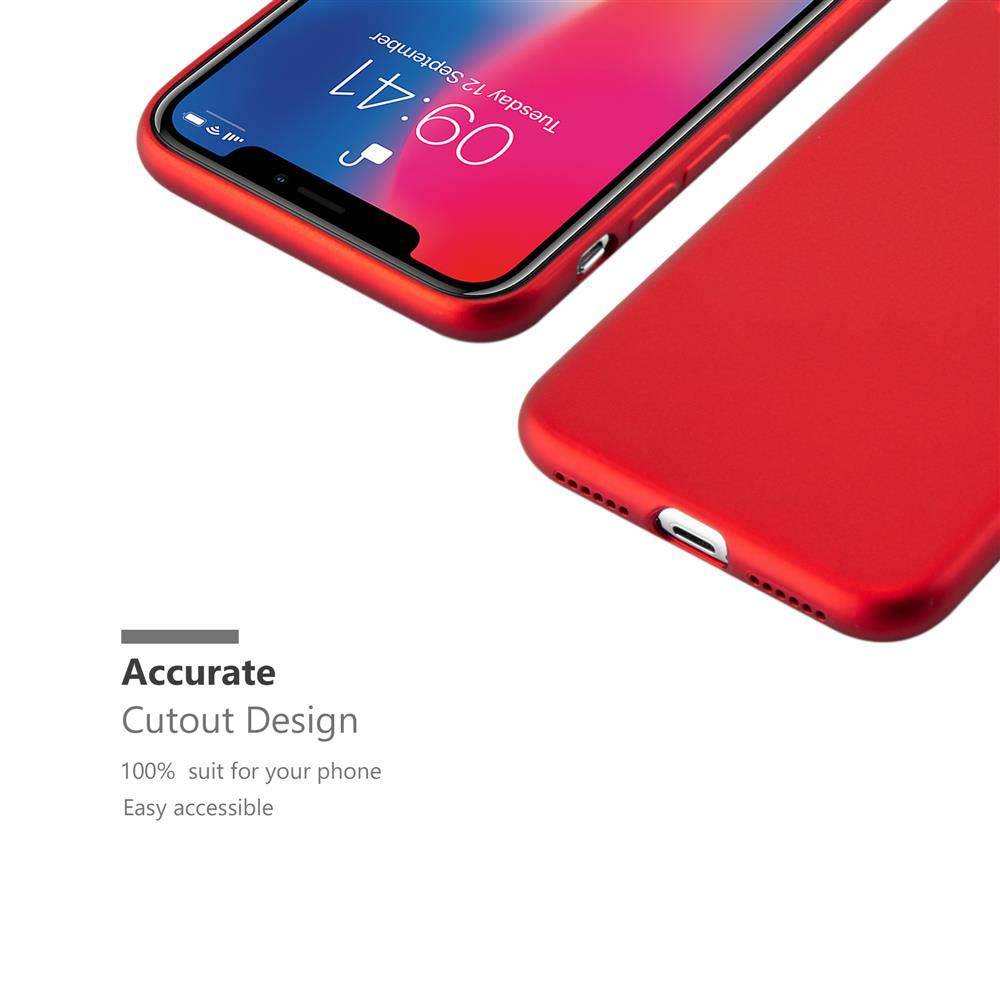 Cadorabo Schutzhülle für Apple iPhone X / XS Hülle in Rot Handyhülle TPU Silikon Etui Cover Case
