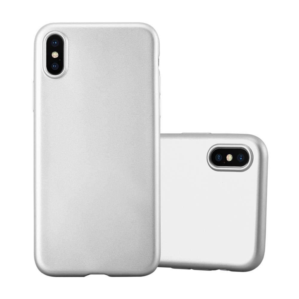 Cadorabo Schutzhülle für Apple iPhone X / XS Hülle in Silber Handyhülle TPU Silikon Etui Cover Case