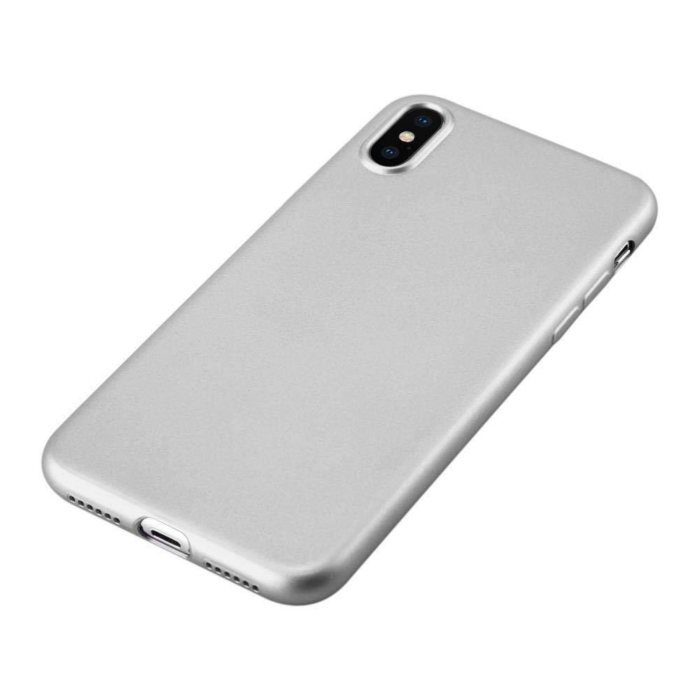 Cadorabo Schutzhülle für Apple iPhone X / XS Hülle in Silber Handyhülle TPU Silikon Etui Cover Case