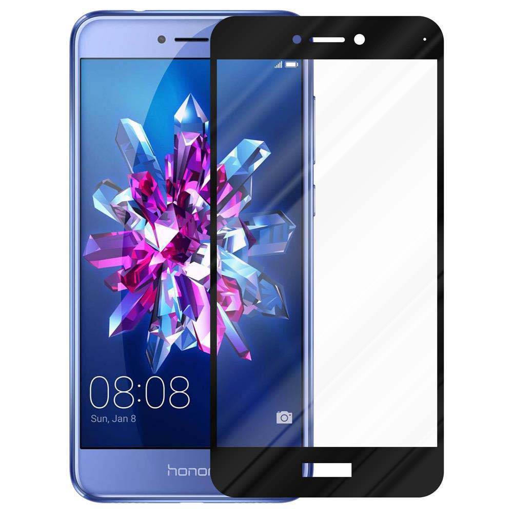 Cadorabo Panzerfolie für Honor 8 LITE Schutzfolie in Schwarz Vollbild Folie Tempered Display Schutzglas